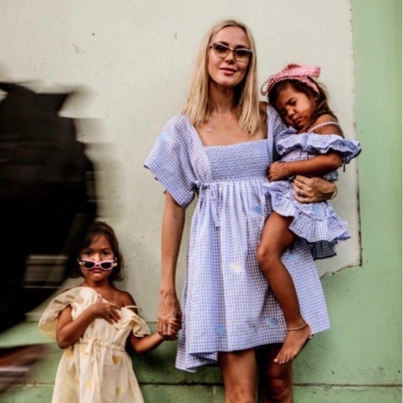 Innika Choo Farm Smock - Baby Blue Gingham, OS, EUC - Picture 2 of 8